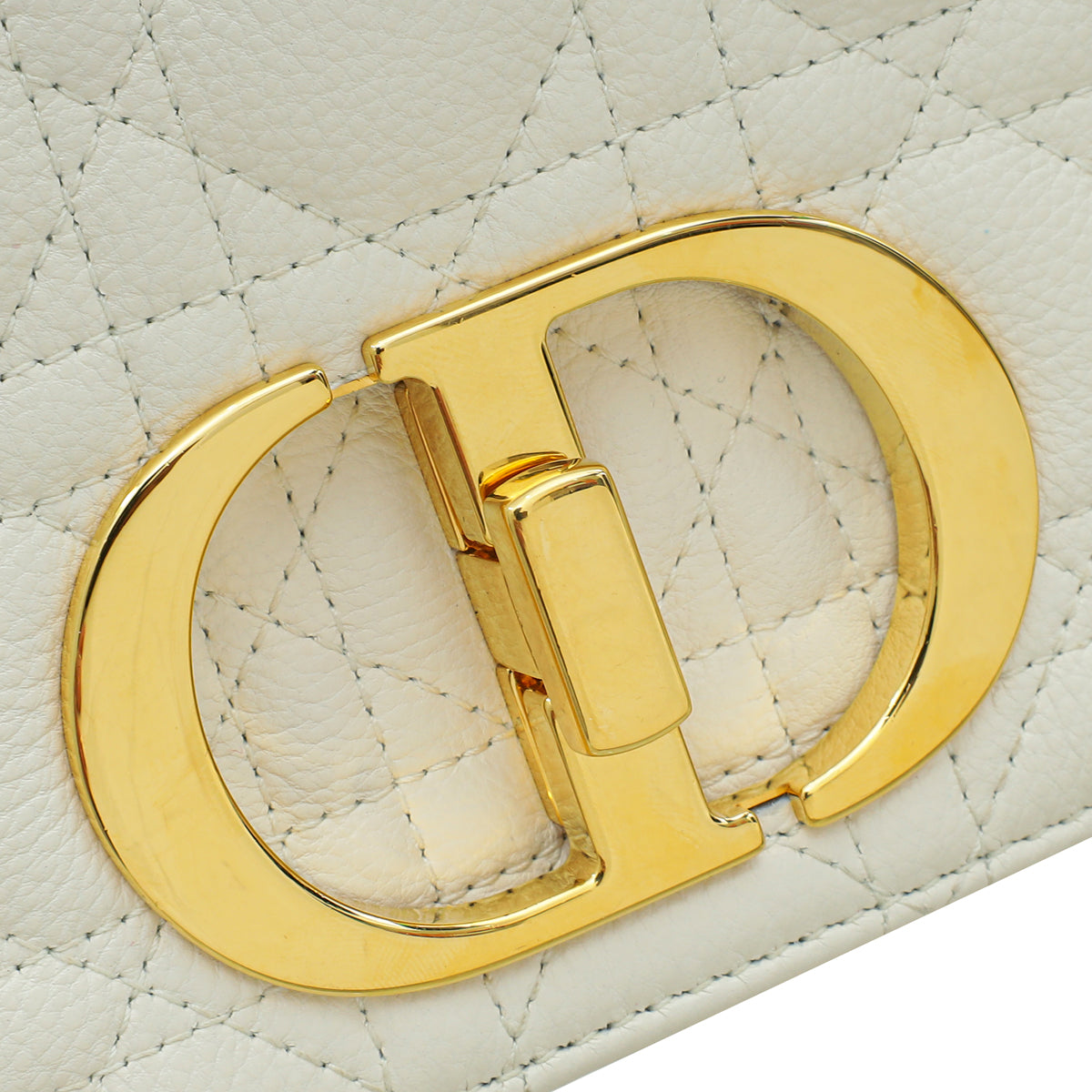 Christian Dior White Caro Medium Bag