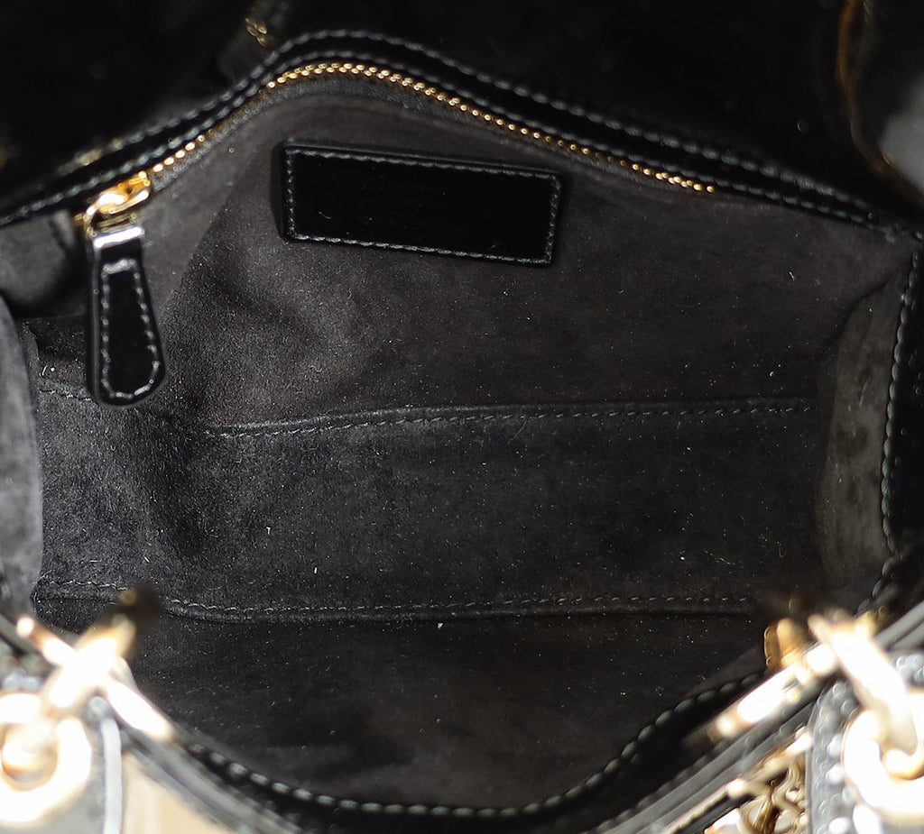 Christian Dior Black Lady Dior Mini Chain Bag