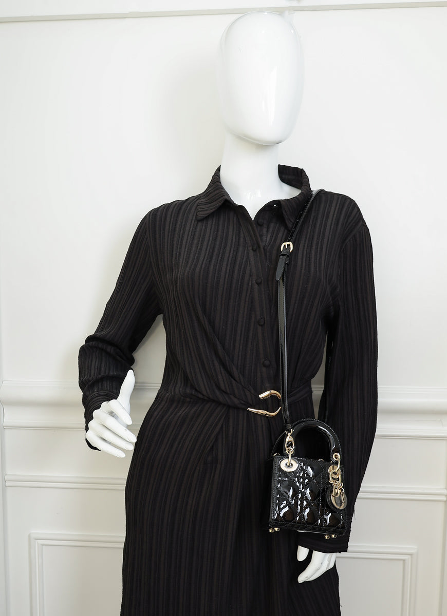 Christian Dior Black Lady Dior Micro Bag