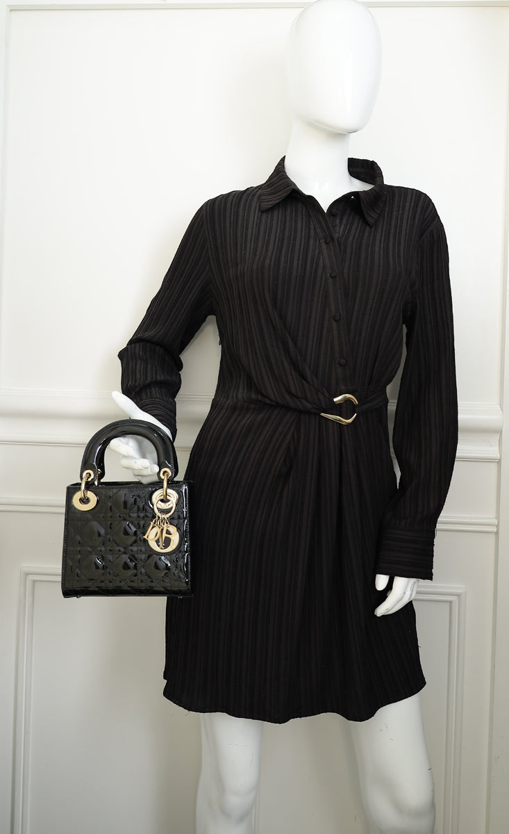 Christian Dior Black Lady Dior Mini Chain Bag