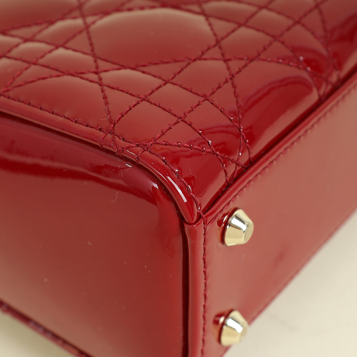 Christian Dior Cherry Red Lady Dior Mini Chain Bag
