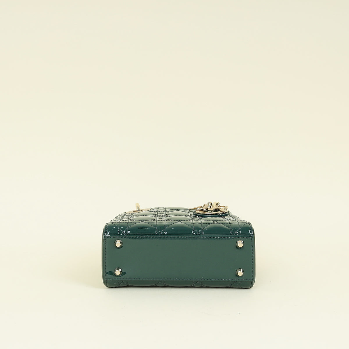 Christian Dior Emerald Green Lady Dior Mini Chain Bag