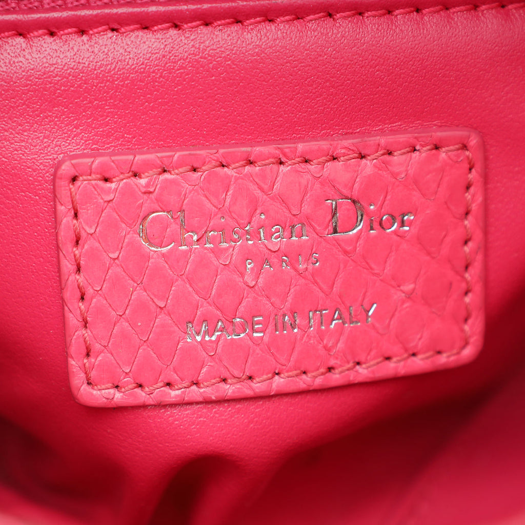 Christian Dior Pink Python Swarovski Crystal Lady Dior Mini Bag