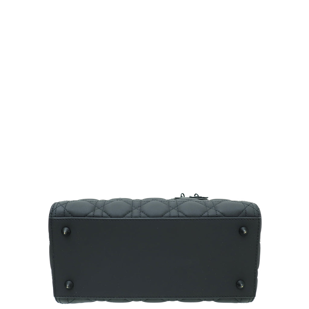 Christian Dior So Black Lady Dior Ultra Matte Medium Bag
