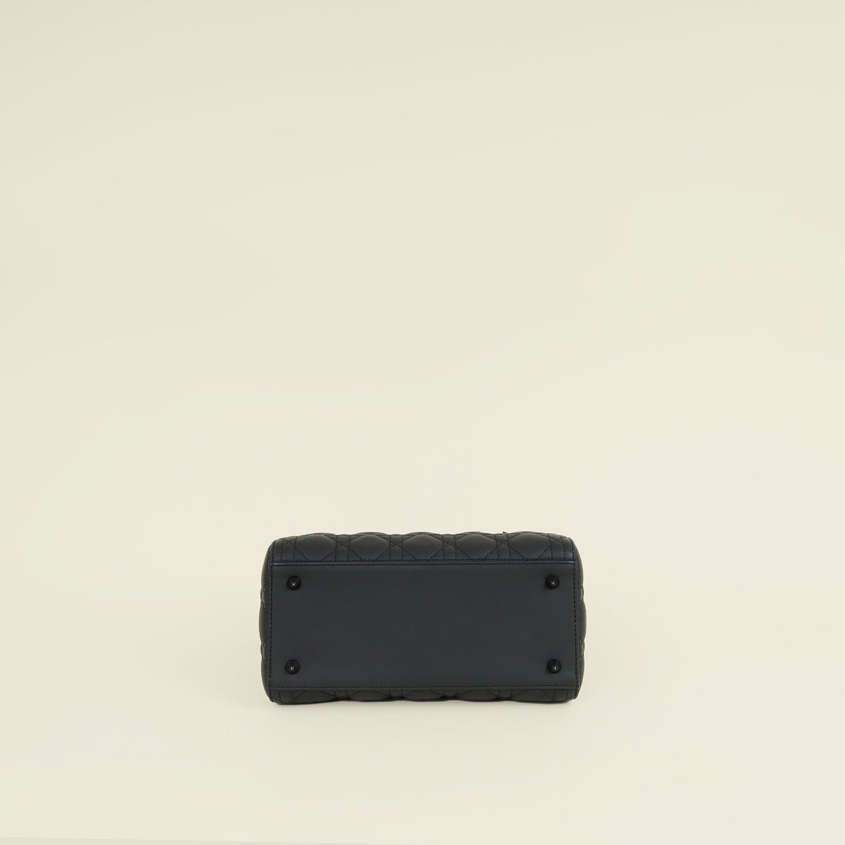 Christian Dior Black Ultramatte Cannage Lady Dior Medium Bag