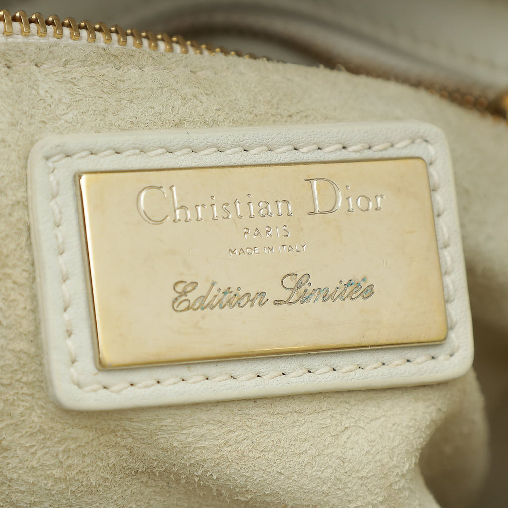 Christian Dior  Off White Multicolor Ltd. Ed. Amour Print Chain Mini Lady Dior Bag