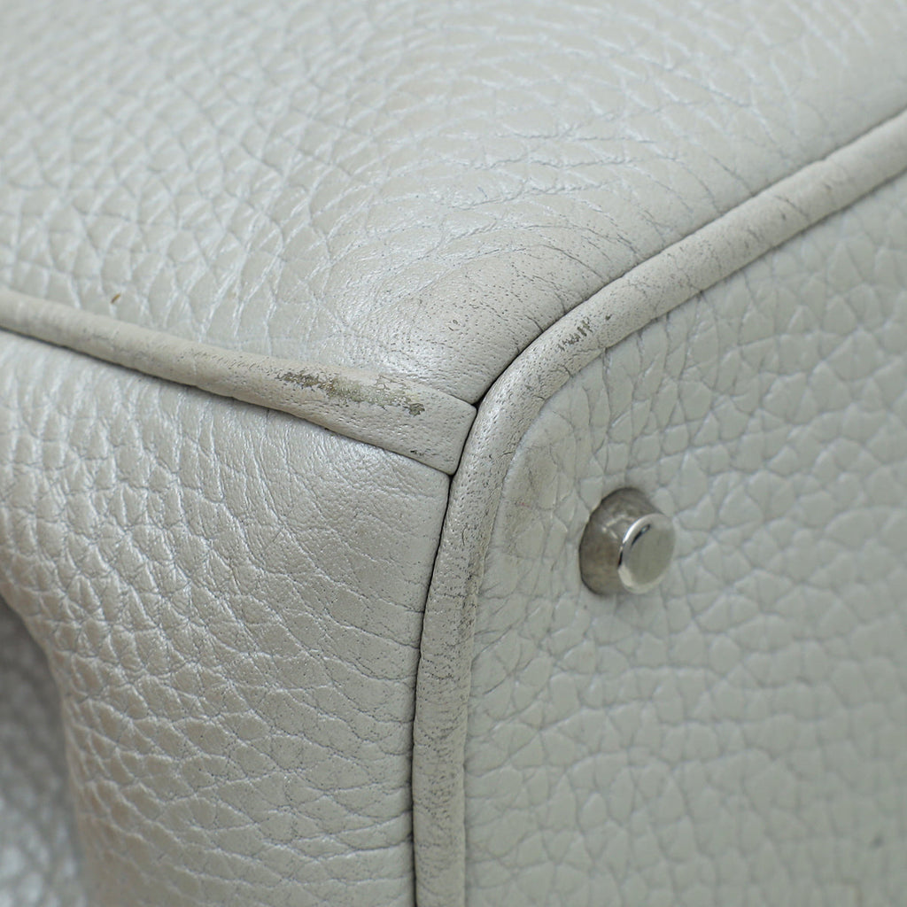 Christian Dior Pearl White Diorissimo Mini Tote Bag