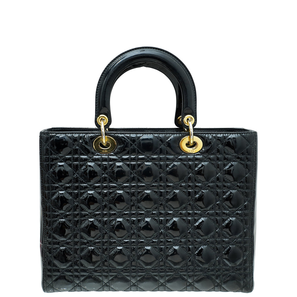 Christian Dior Black Lady Dior Large Bag