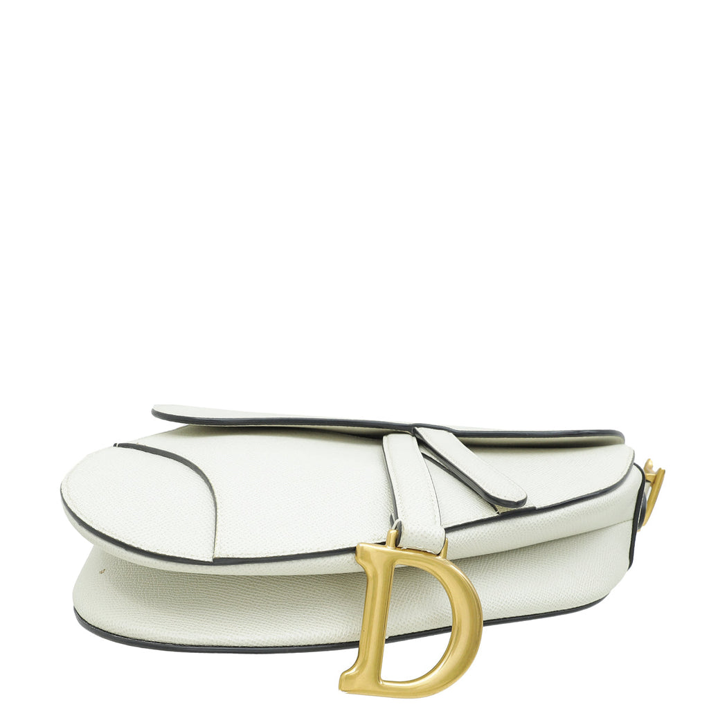 Christian Dior White Saddle Medium Bag
