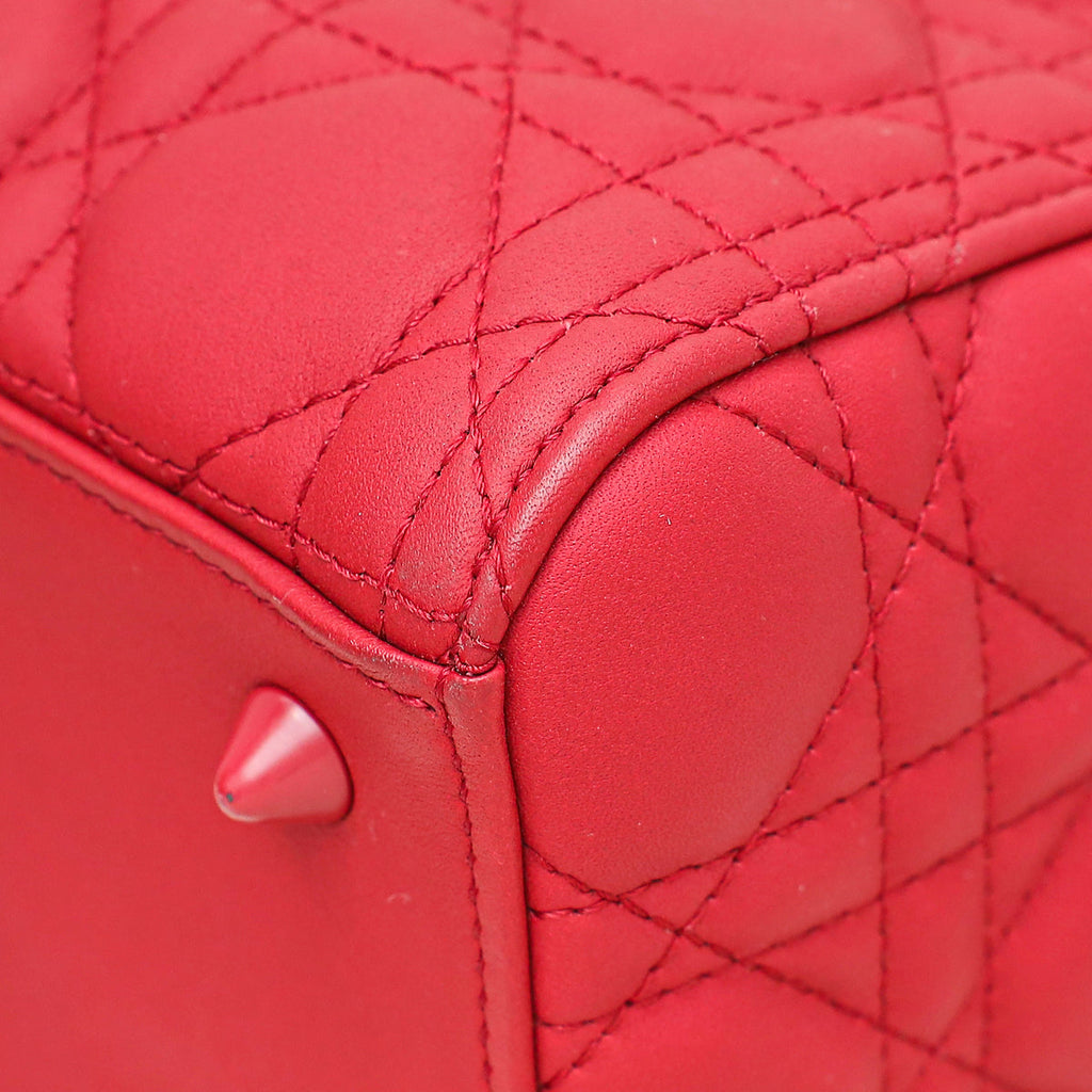 Christian Dior Dark Cherry Ultra Matte Lady Dior Medium Bag