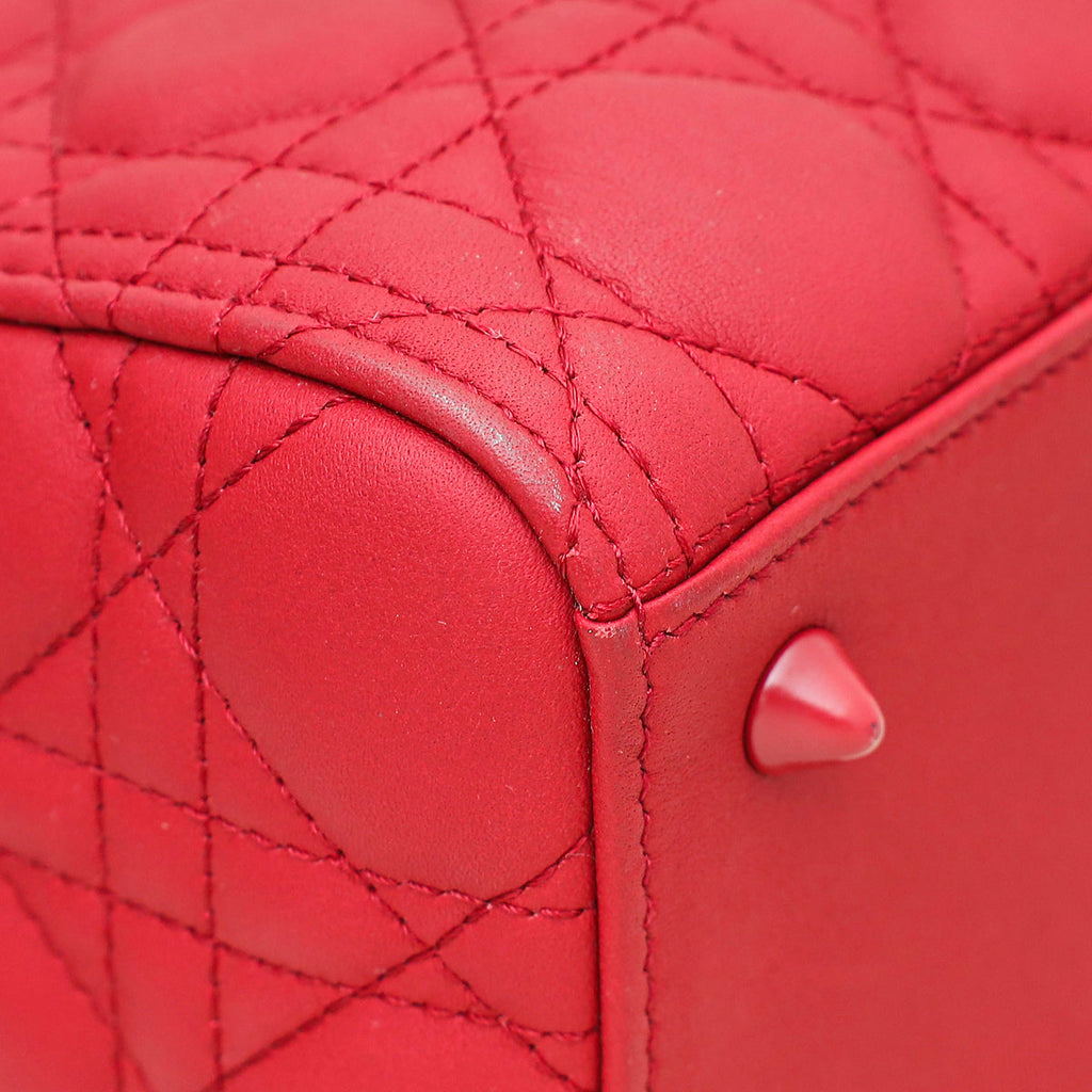 Christian Dior Dark Cherry Ultra Matte Lady Dior Medium Bag