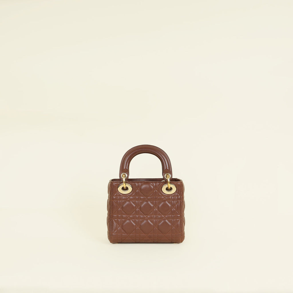 Christian Dior Brown Mini Lady Dior Bag