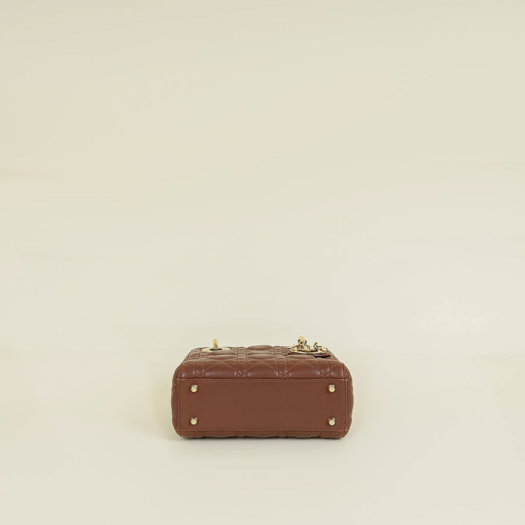 Christian Dior Brown Mini Lady Dior Bag