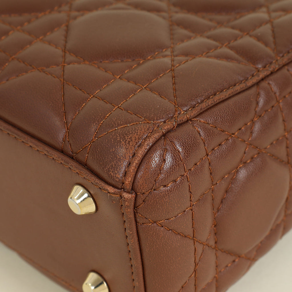 Christian Dior Brown Mini Lady Dior Bag