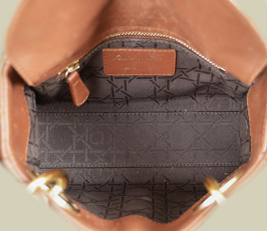 Christian Dior Brown Mini Lady Dior Bag