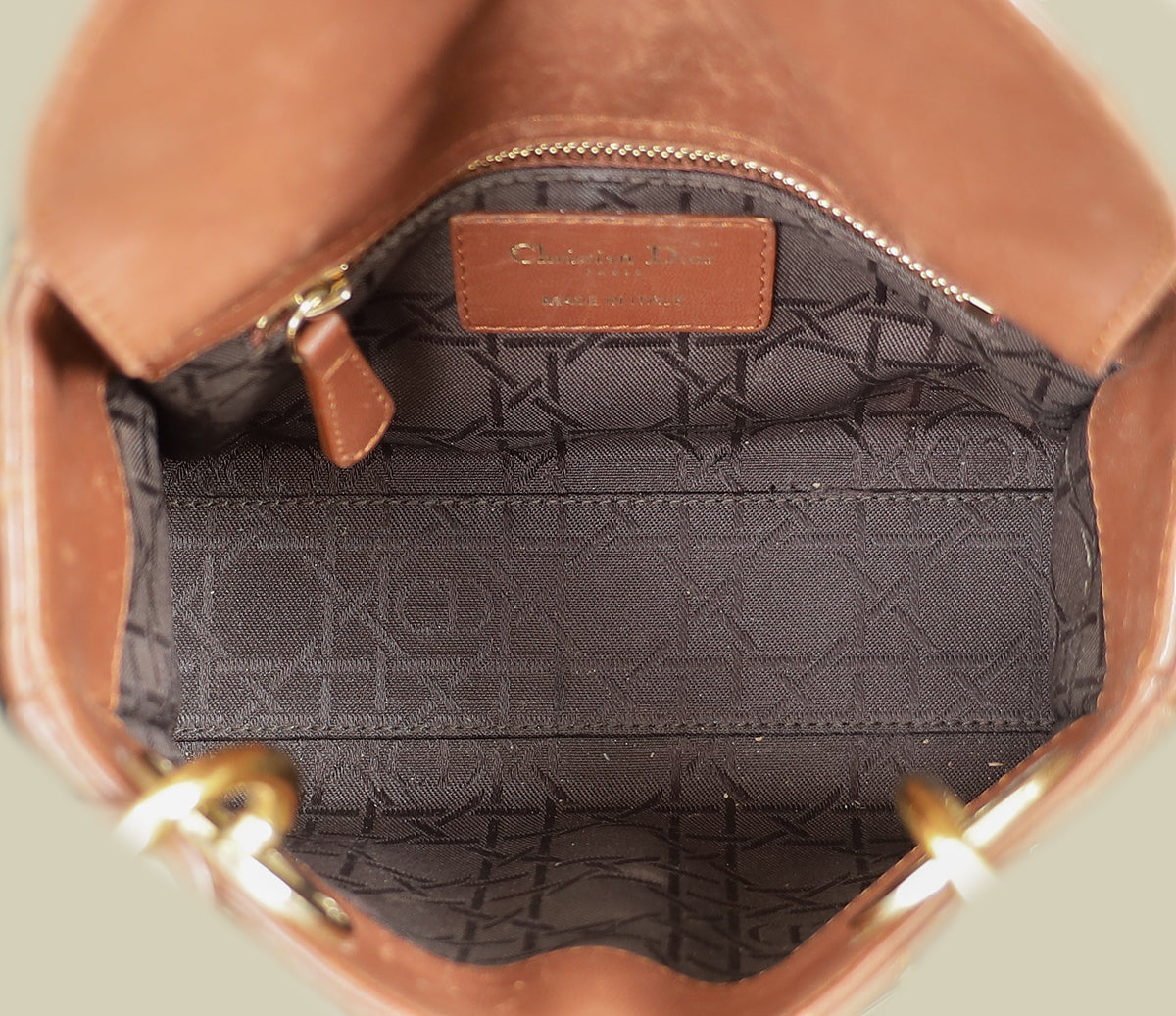 Christian Dior Brown Mini Lady Dior Bag