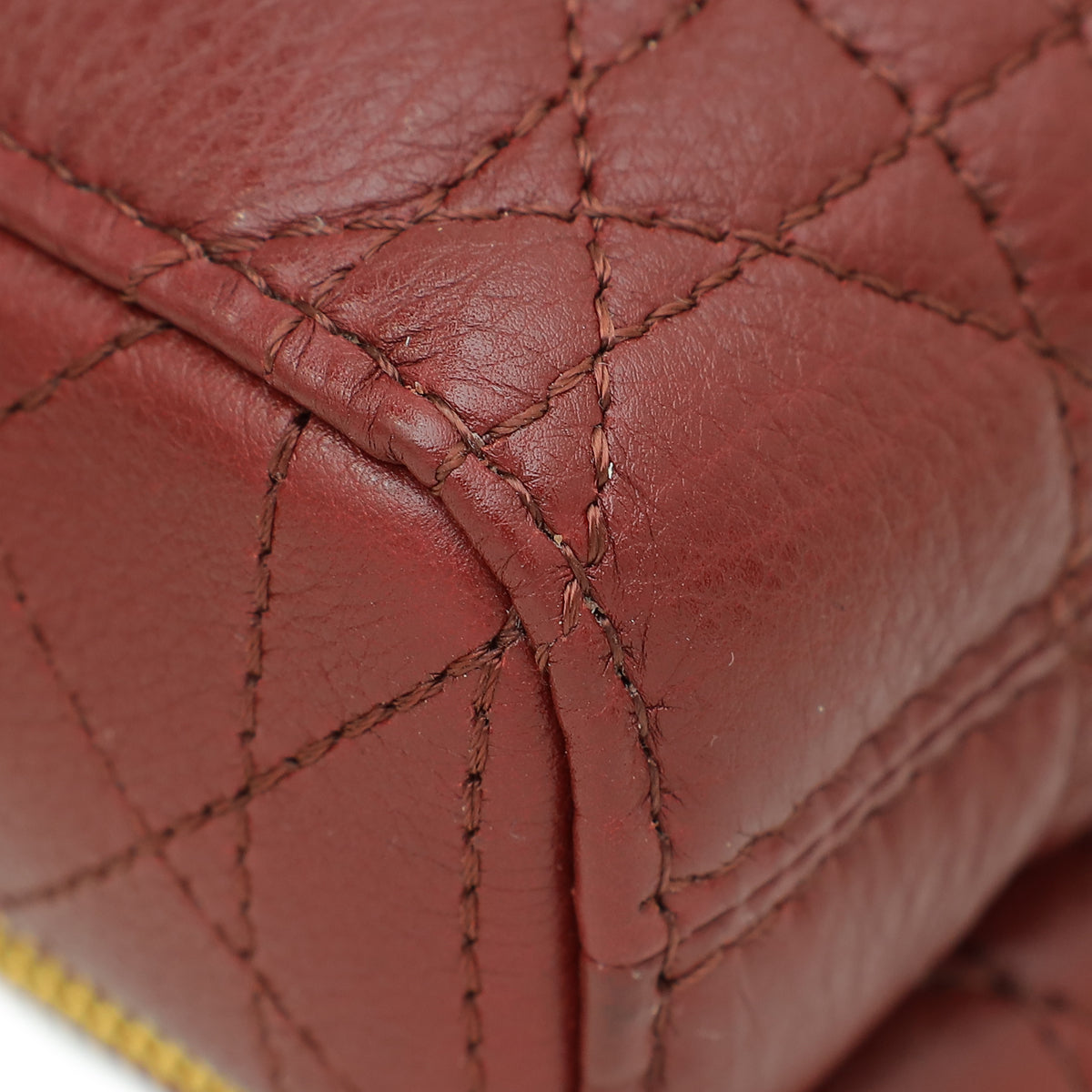 Christian Dior Burgundy Caro Double Pouch Bag