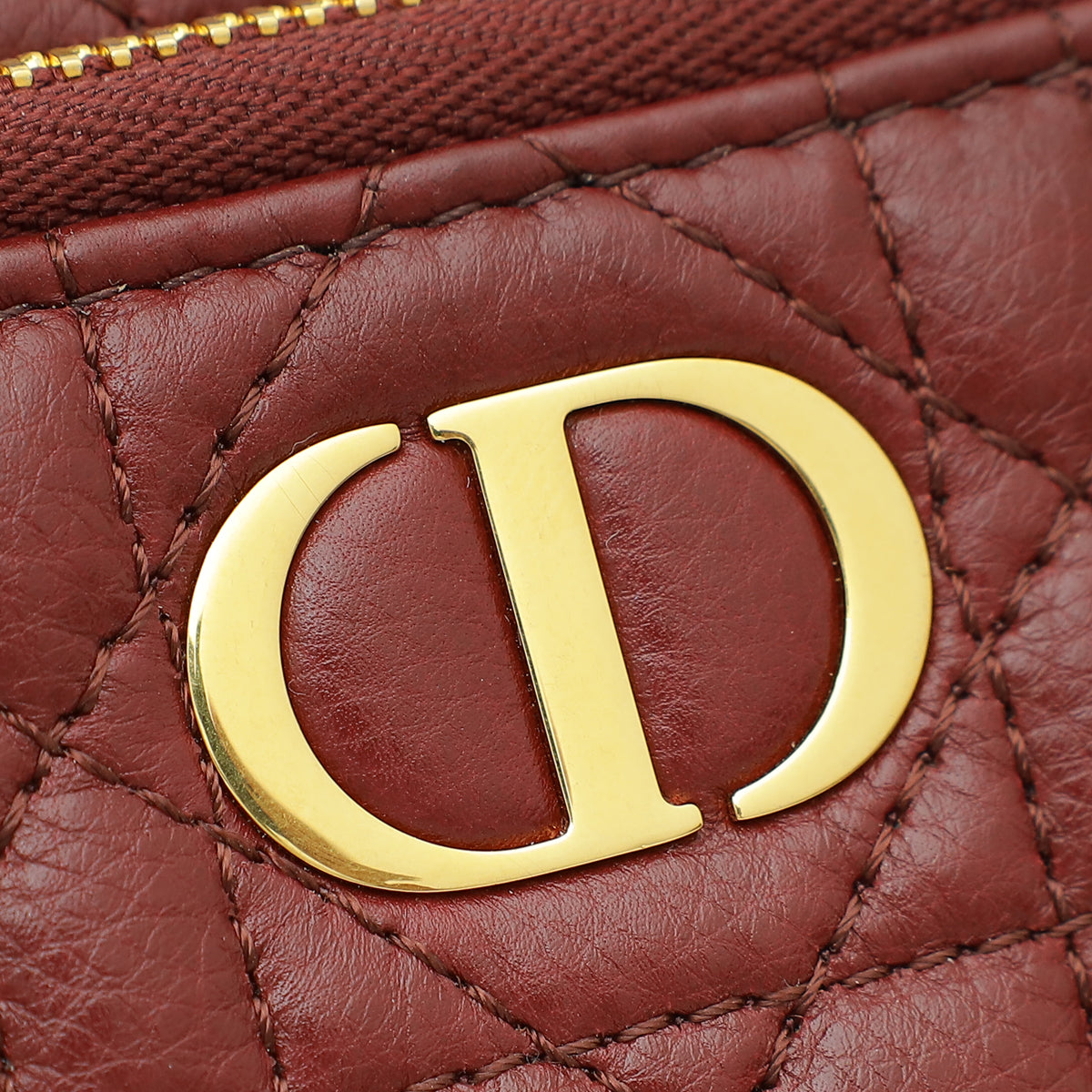 Christian Dior Burgundy Caro Double Pouch Bag
