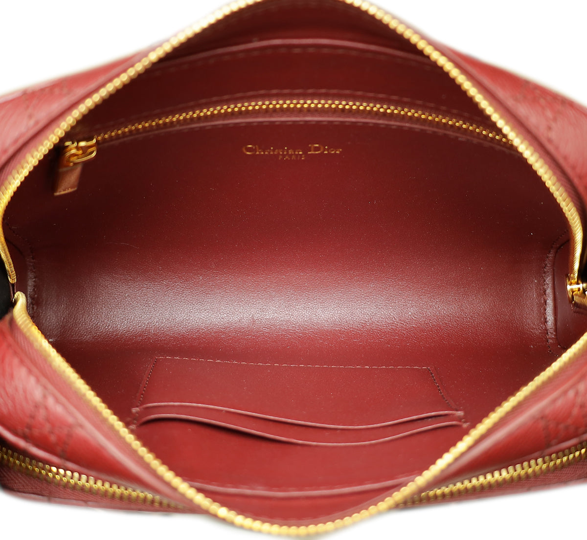 Christian Dior Burgundy Caro Double Pouch Bag