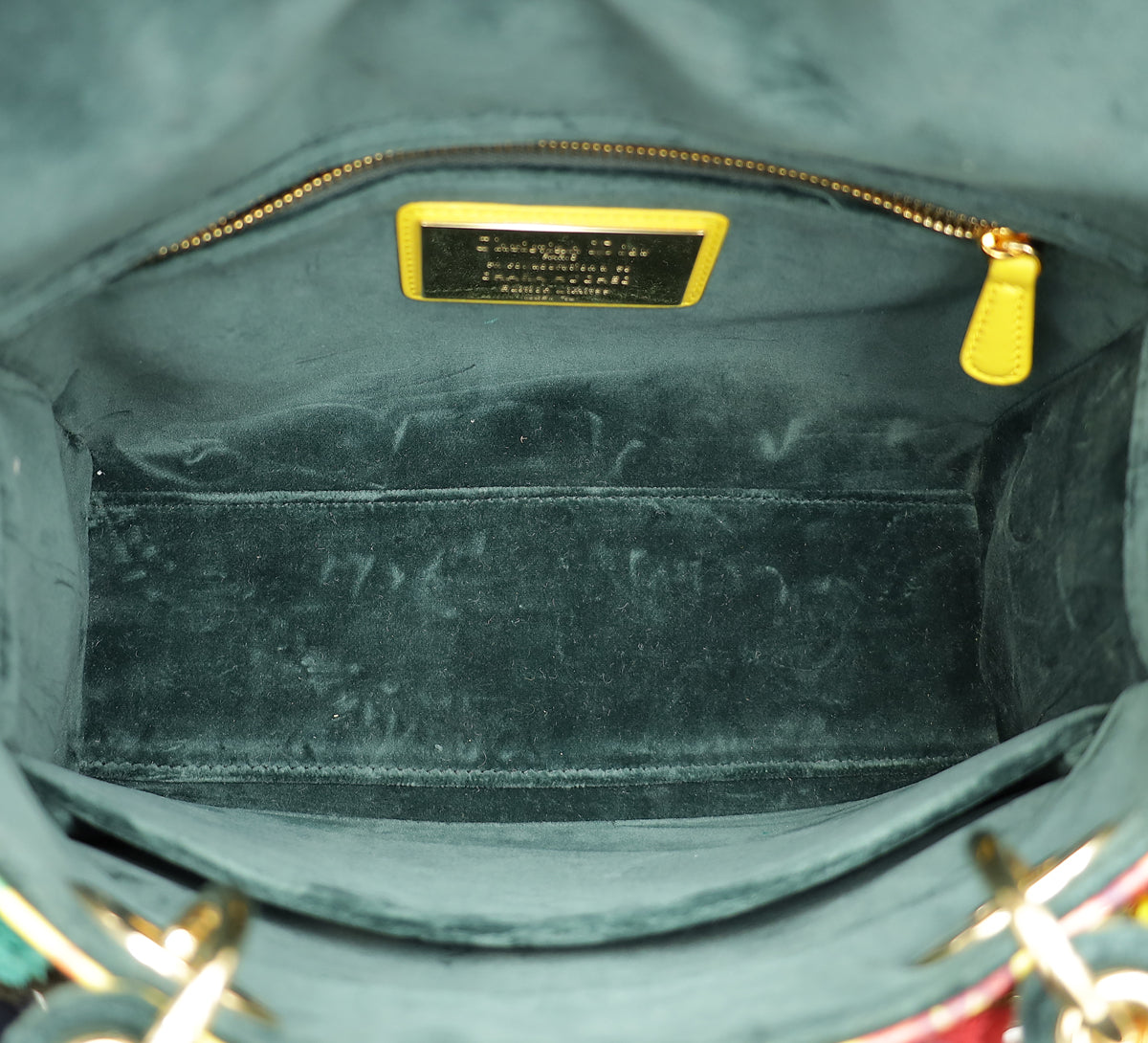 Christian Dior Yellow Multicolor L.E Shara Hughes Lady Dior Medium Bag