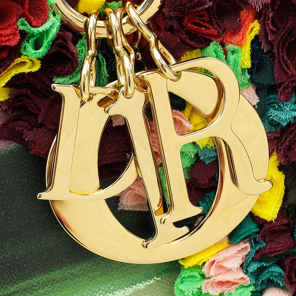 Christian Dior Yellow Multicolor L.E Shara Hughes Lady Dior Medium Bag
