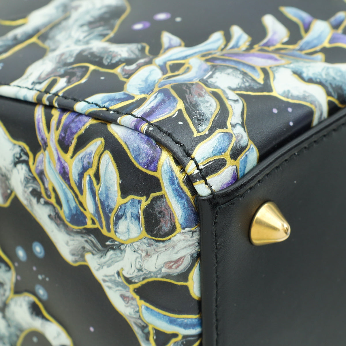 Christian Dior Dark Blue L.E  Lady Dior Raqib Shaw Medium Bag