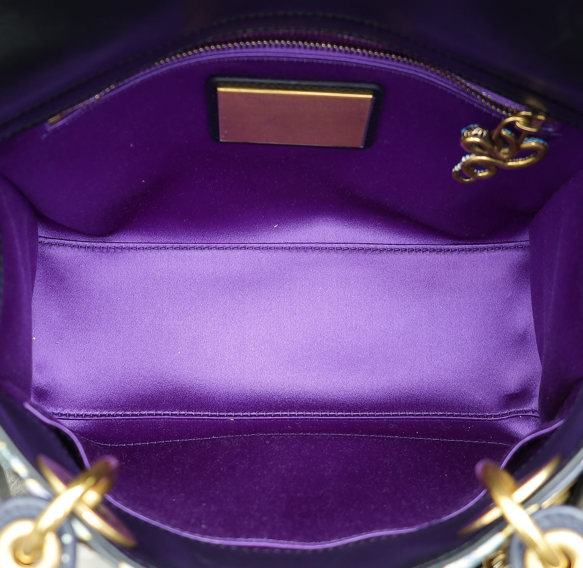 Christian Dior Dark Blue L.E  Lady Dior Raqib Shaw Medium Bag
