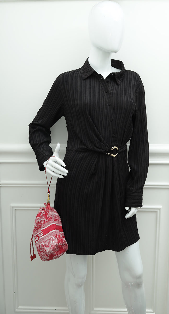 Christian Dior Fuchsia Toile De Jouy Dior Travel Pouch