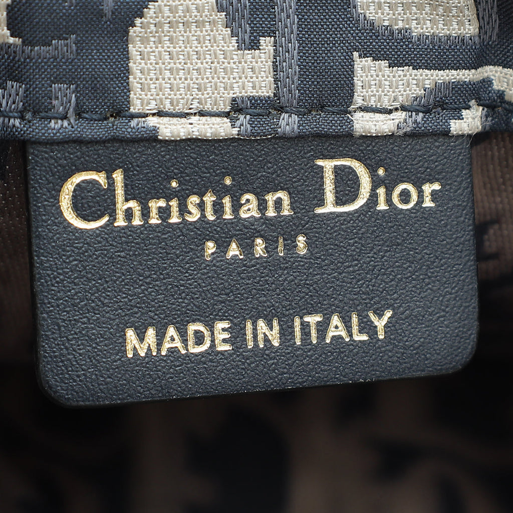 Christian Dior Navy Blur Woven Rope and Oblique Technical Fabric Net Shoulder Bag