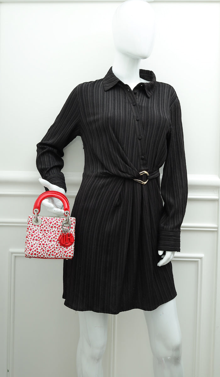 Christian Dior Lady Dior Hearts Print Micro Bag