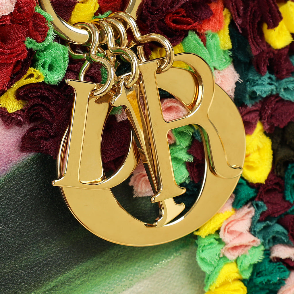 Christian Dior Yellow Multicolor L.E Shara Hughes Lady Dior Medium Bag