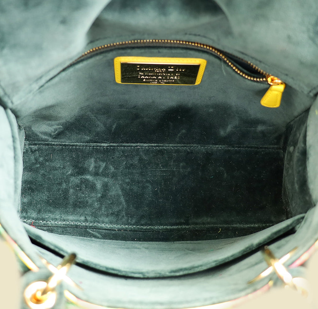 Christian Dior Yellow Multicolor L.E Shara Hughes Lady Dior Medium Bag