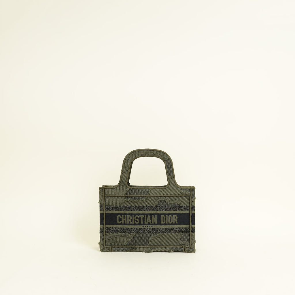 Christian Dior Bicolor Mini Book Tote Camouflage Bag