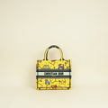 Christian Dior  Yellow Multicolor  Pixel Zodiac Embroidered Book Tote Small Bag
