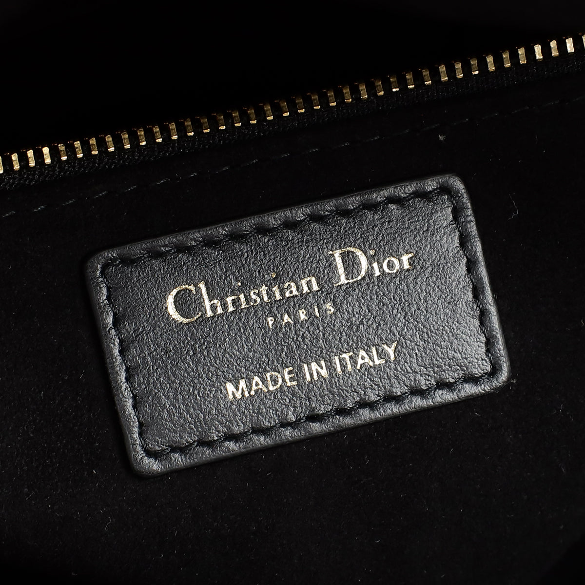 Christian Dior Bicolor Lady Dior Paris Print and Rhinestone Embroidery Medium Bag