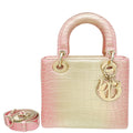 Christian Dior Metallic Bicolor Alligator Lady Dior Small Bag