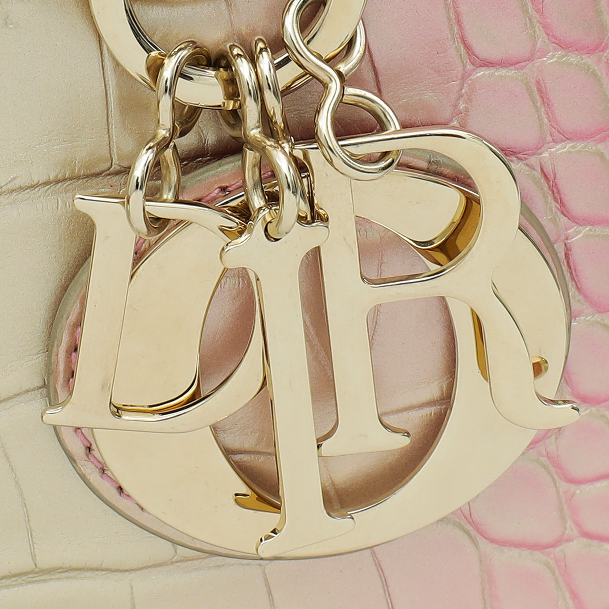 Christian Dior Metallic Bicolor Alligator Lady Dior Small Bag
