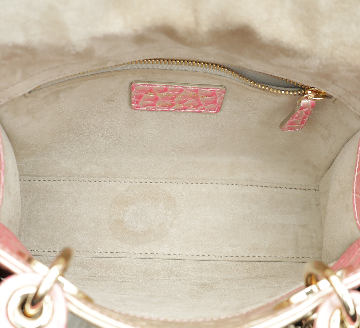 Christian Dior Metallic Bicolor Alligator Lady Dior Small Bag