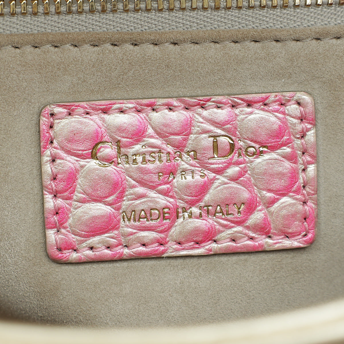 Christian Dior Metallic Bicolor Alligator Lady Dior Small Bag
