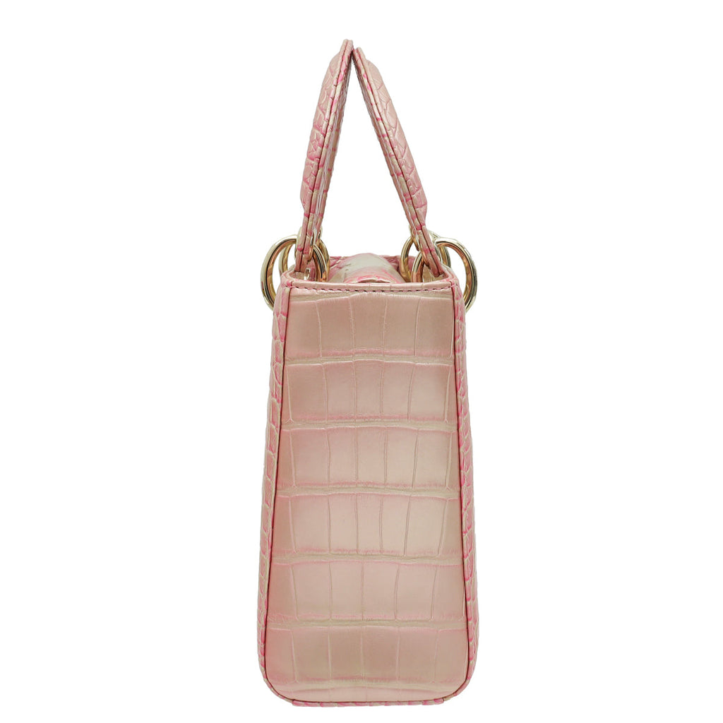 Christian Dior Metallic Bicolor Alligator Lady Dior Small Bag