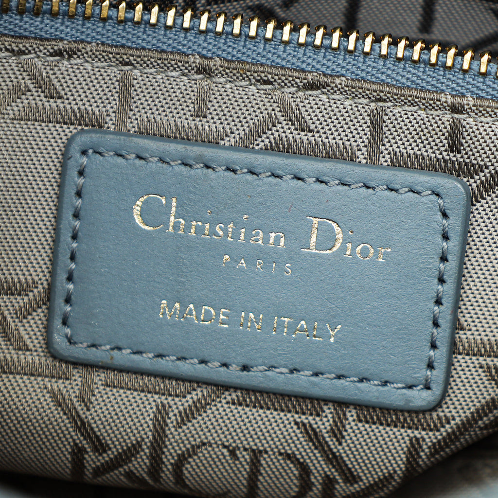 Christian Dior Blue Grey Lady Dior Mini Chain Bag