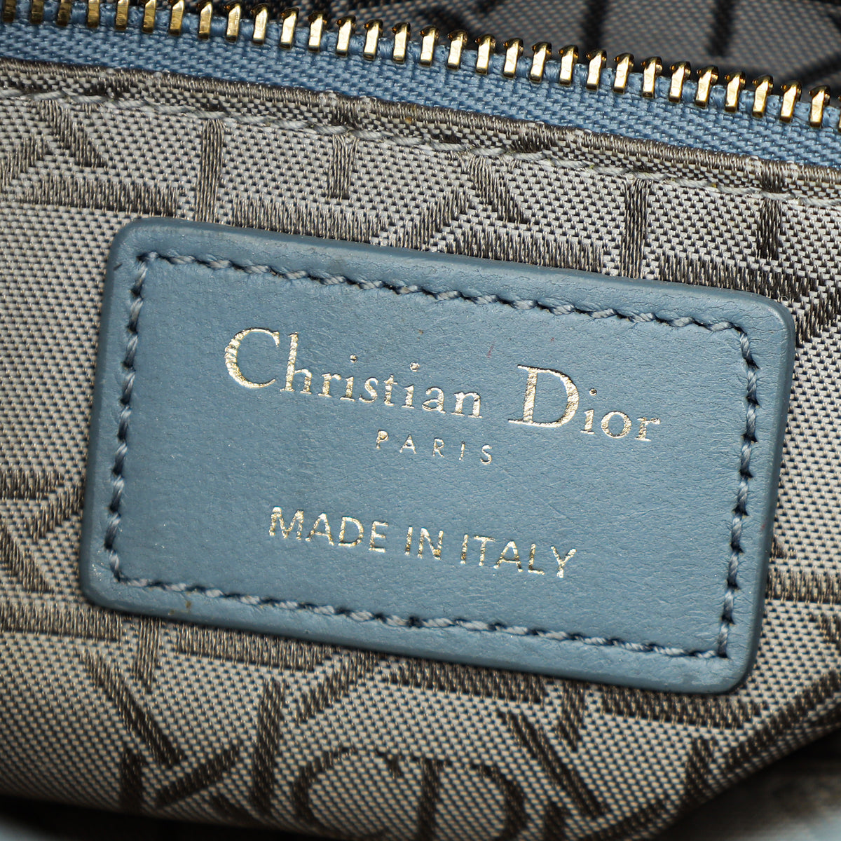 Christian Dior Blue Grey Lady Dior Mini Chain Bag