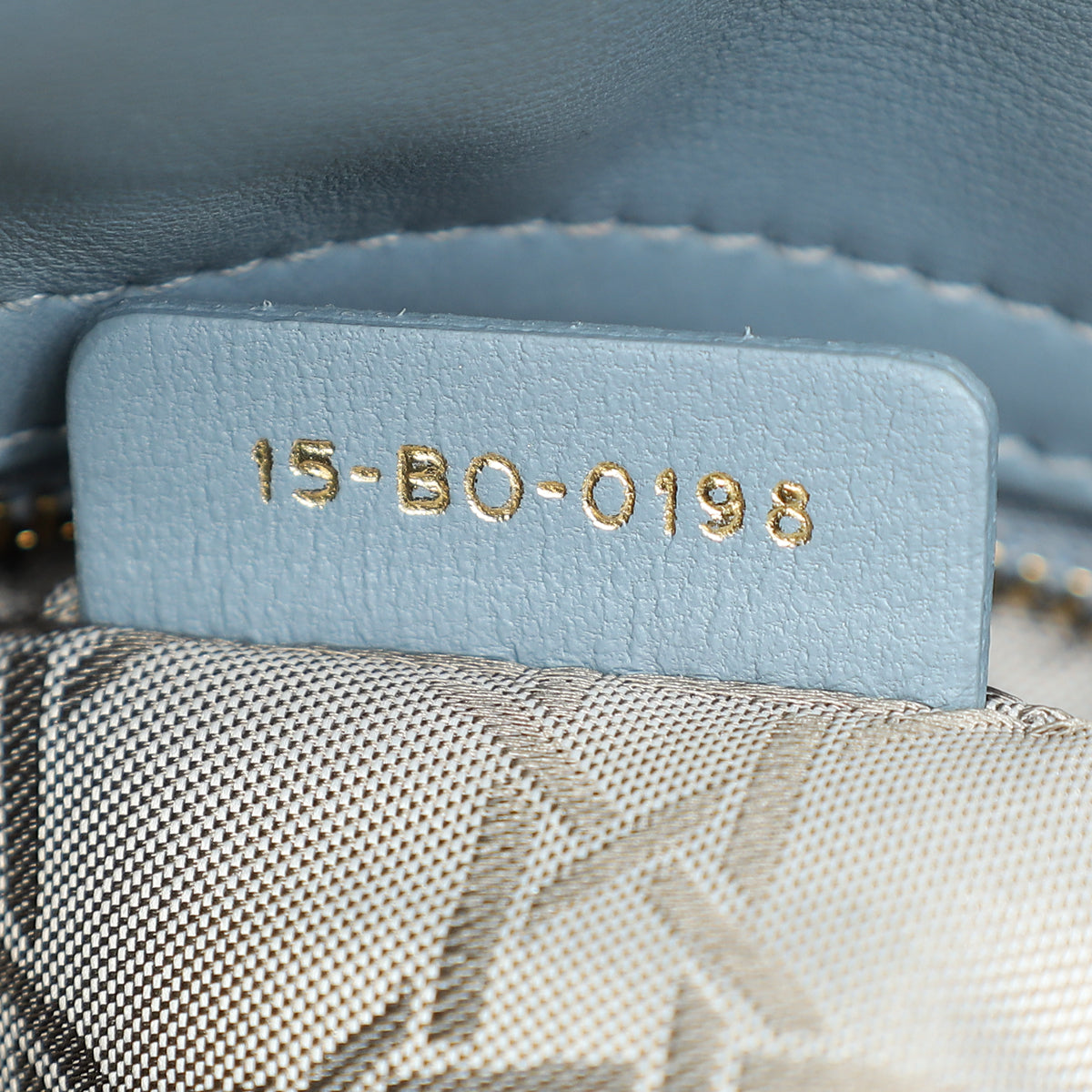 Christian Dior Blue Grey Lady Dior Mini Chain Bag