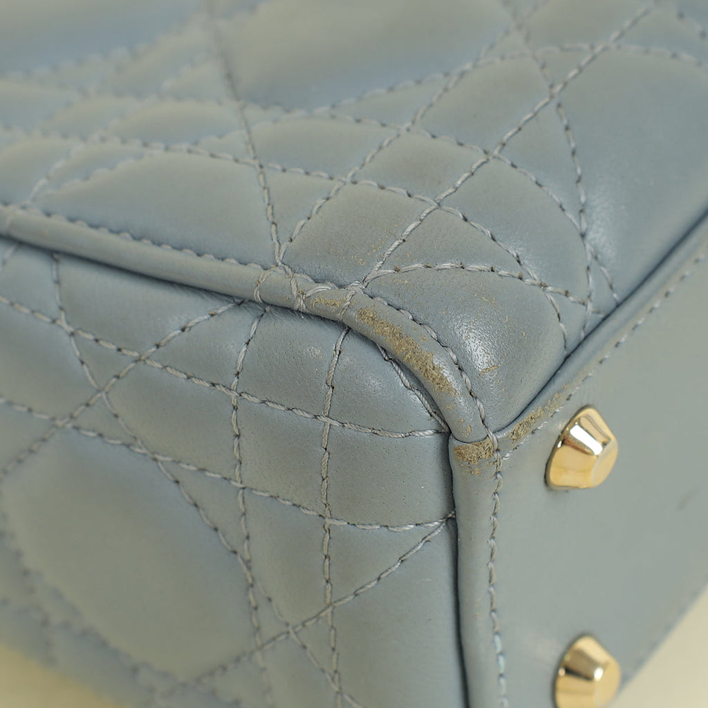 Christian Dior Cloud Blue Chain Mini Lady Dior Bag