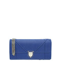 Christian Dior Blue Diorama Wallet On Chain