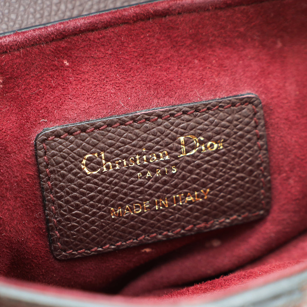 Christian Dior Burgundy Mini Saddle Bag w/Strap