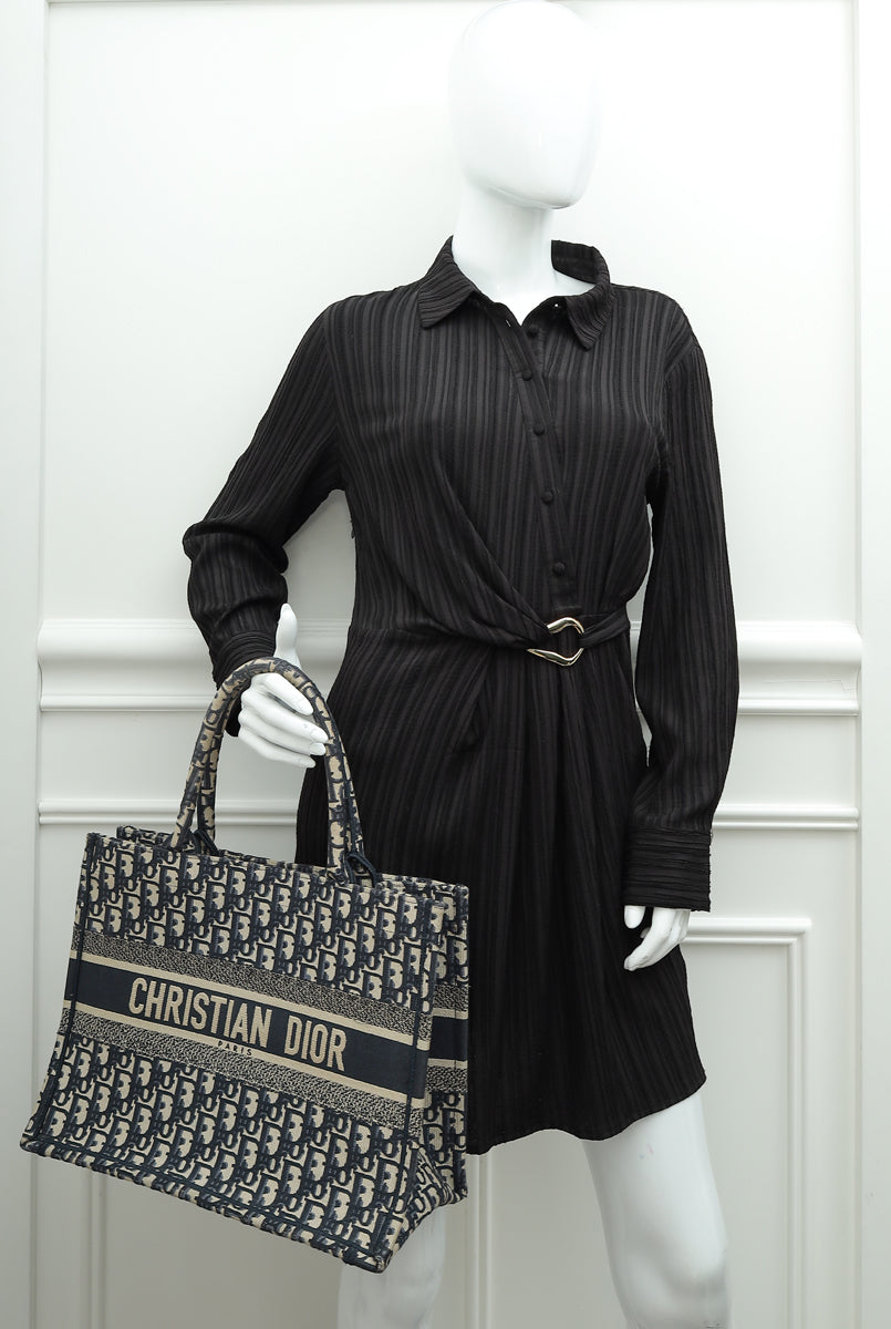 Christian Dior Bicolor Dior Oblique Book Tote Medium Bag