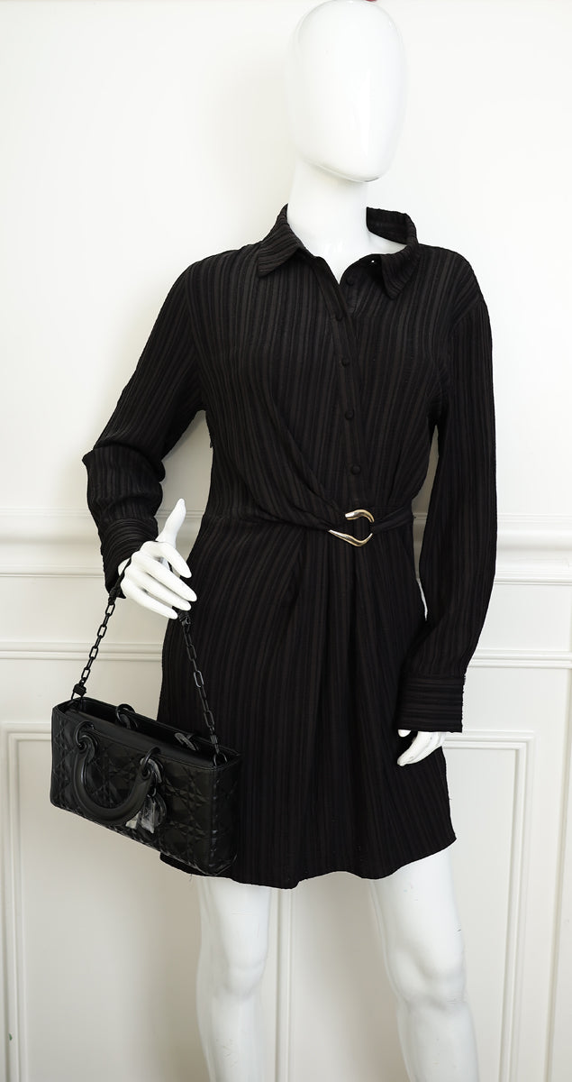 Christian Dior Black Cannage Diamond Lady D-Joy Medium Bag