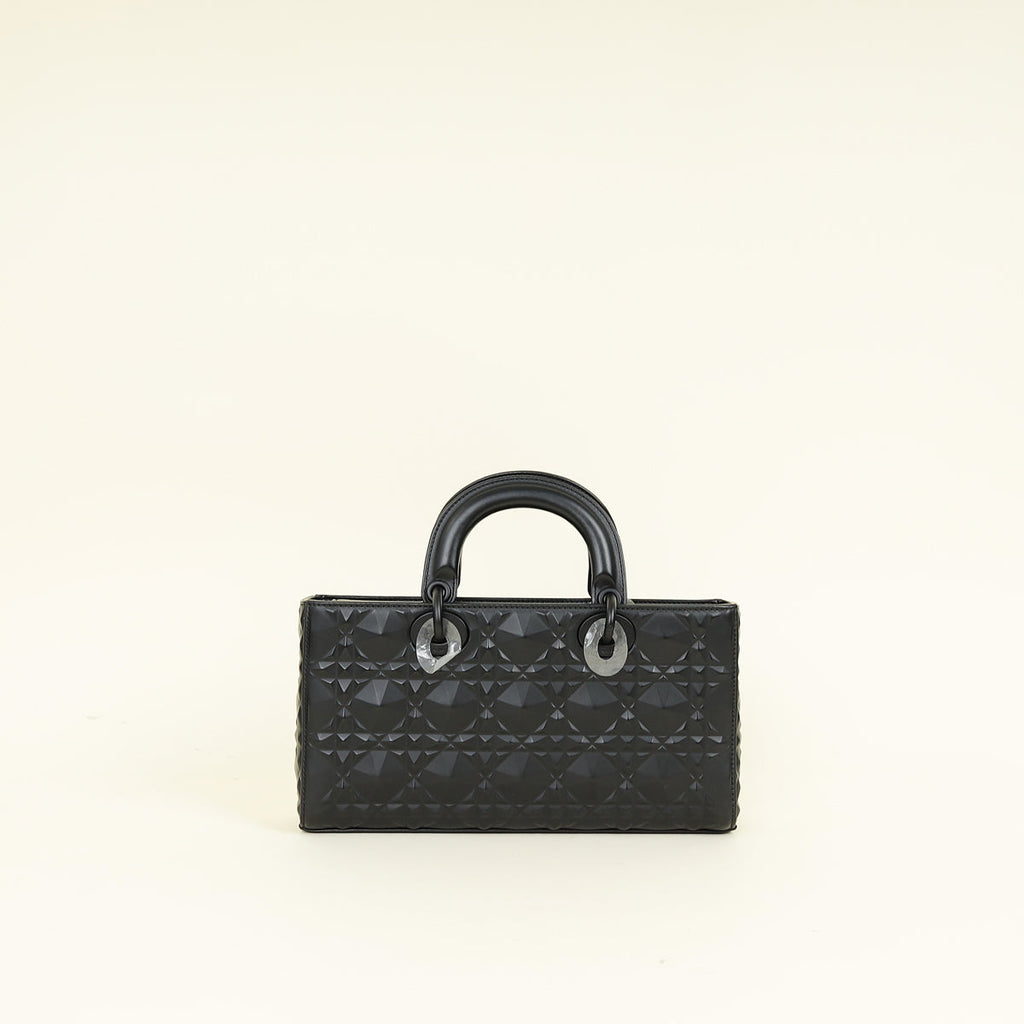Christian Dior Black Cannage Diamond Lady D-Joy Medium Bag