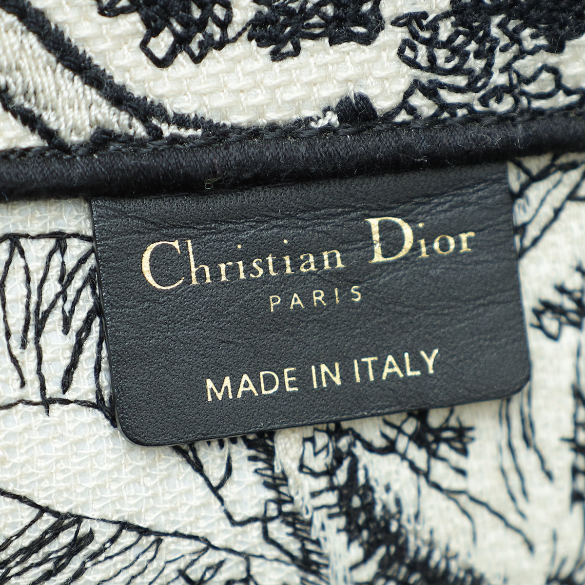 Christian Dior Toile De Jouy Embroidery Book Tote Large Bag